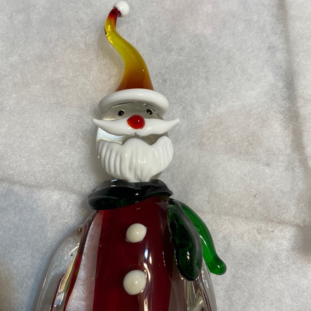 Glass Santa.   Colored glass layers.